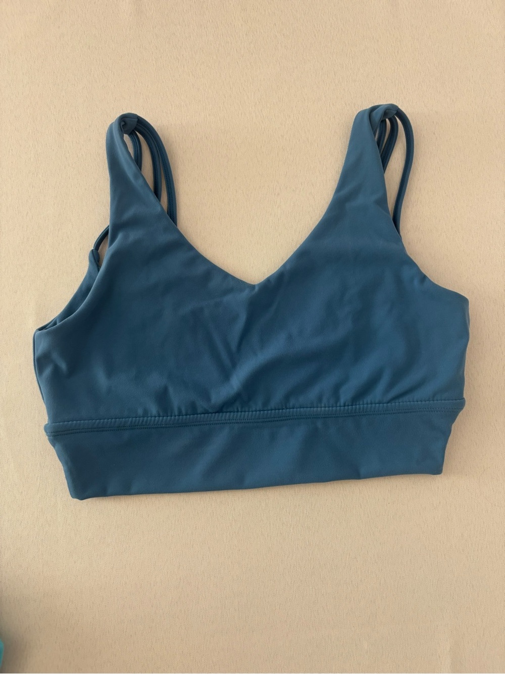 Blue V-Neck Strappy Bralette